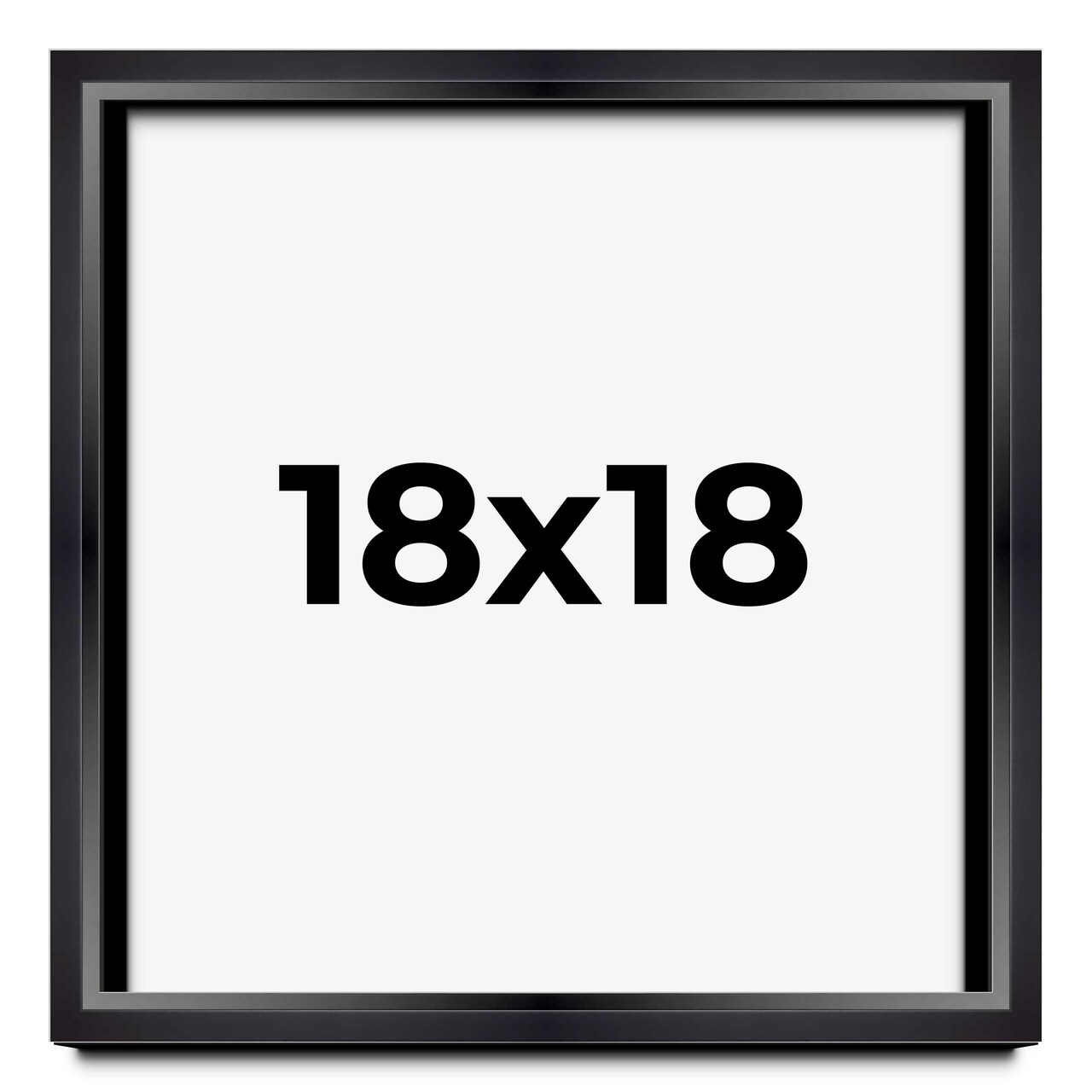 Square Minimalist Shadow Box Black Picture Frame - UV Acrylic, Backing, Hanging Hardware